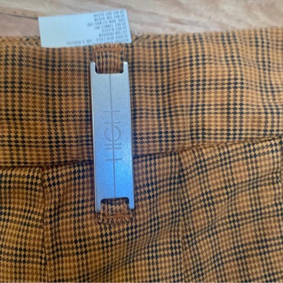 High Everyday Couture Realist Plaid Gold Orange Made In Italy Size US 12 - Picture 3 of 9